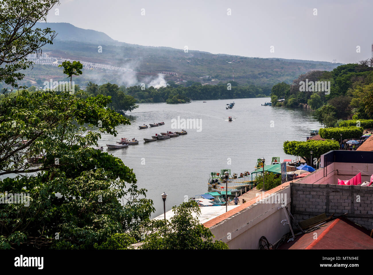 View of the Grijalva river, Chiapa de Corzo, Chiapas, Mexico Stock Photo
