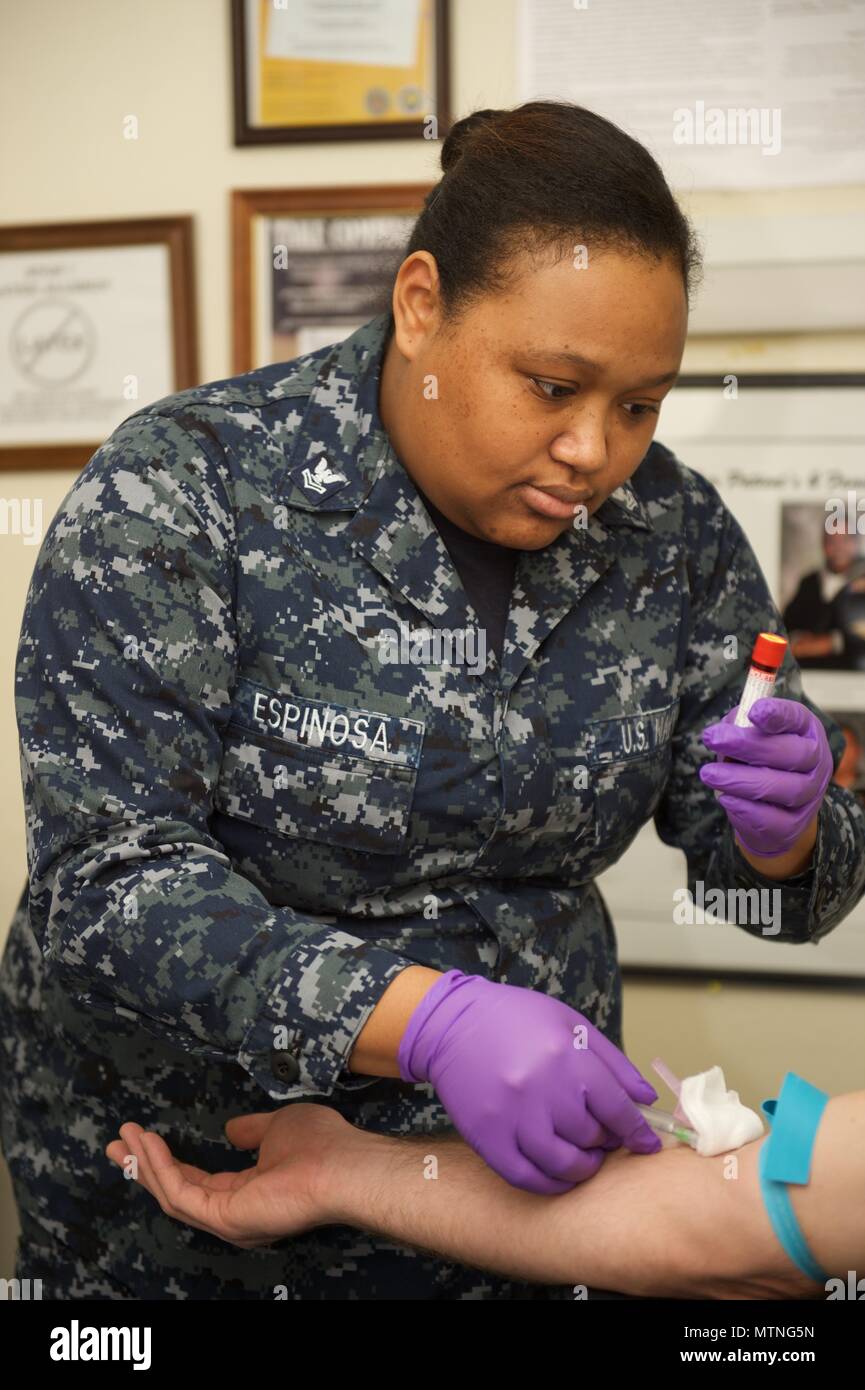 170107NNS216073 Hospital Corpsman 2nd Class Keiana Espinosa draws