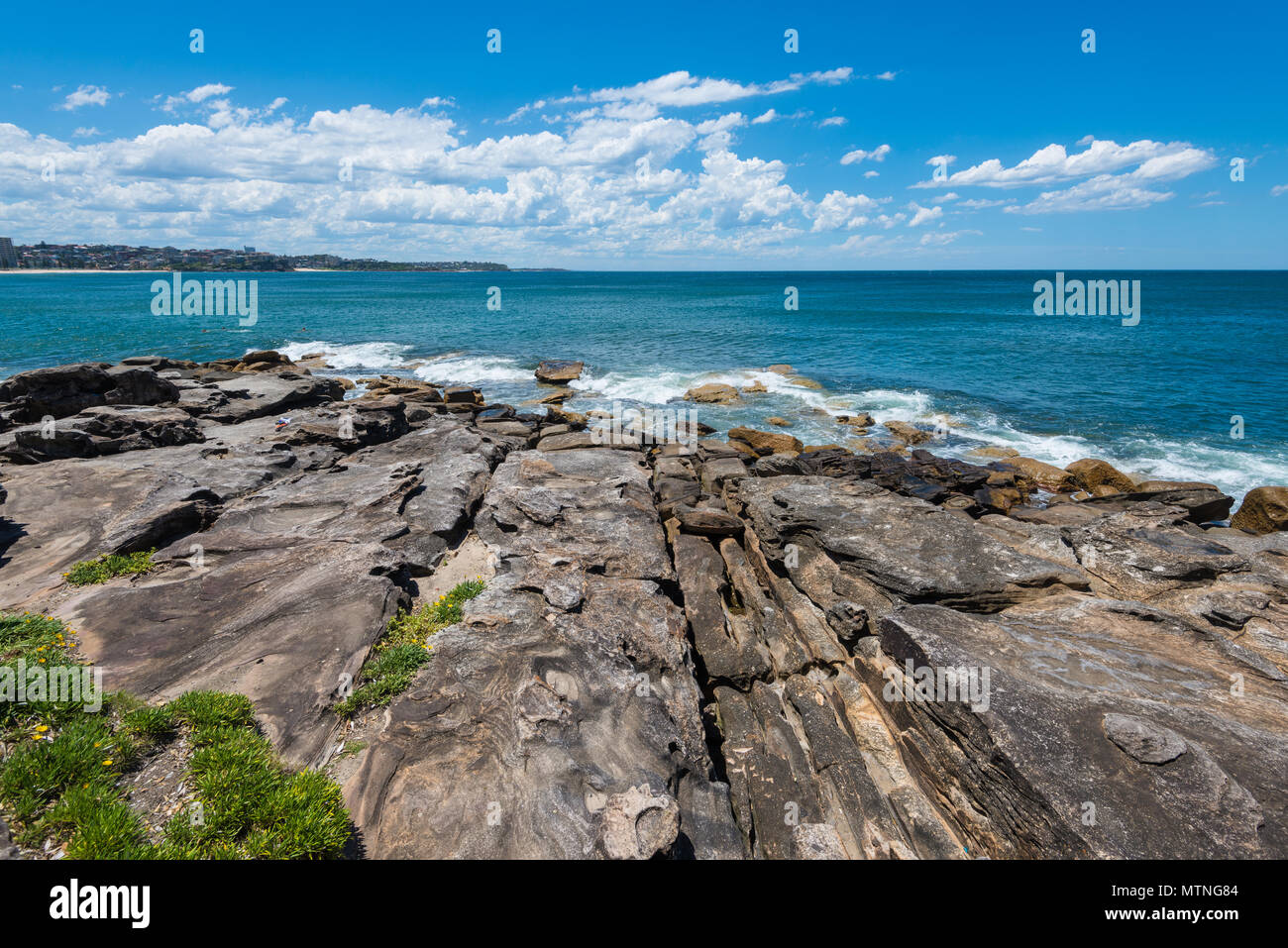 Manly Beach is a beach situated among the Northern Beaches of Sydney, New South Wales, Australia Stock Photo