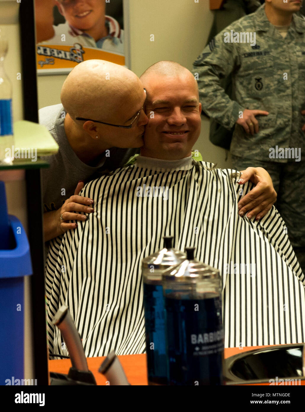 Theresa Lukens, left, cancer patient and wife of U.S. Air Force Chief