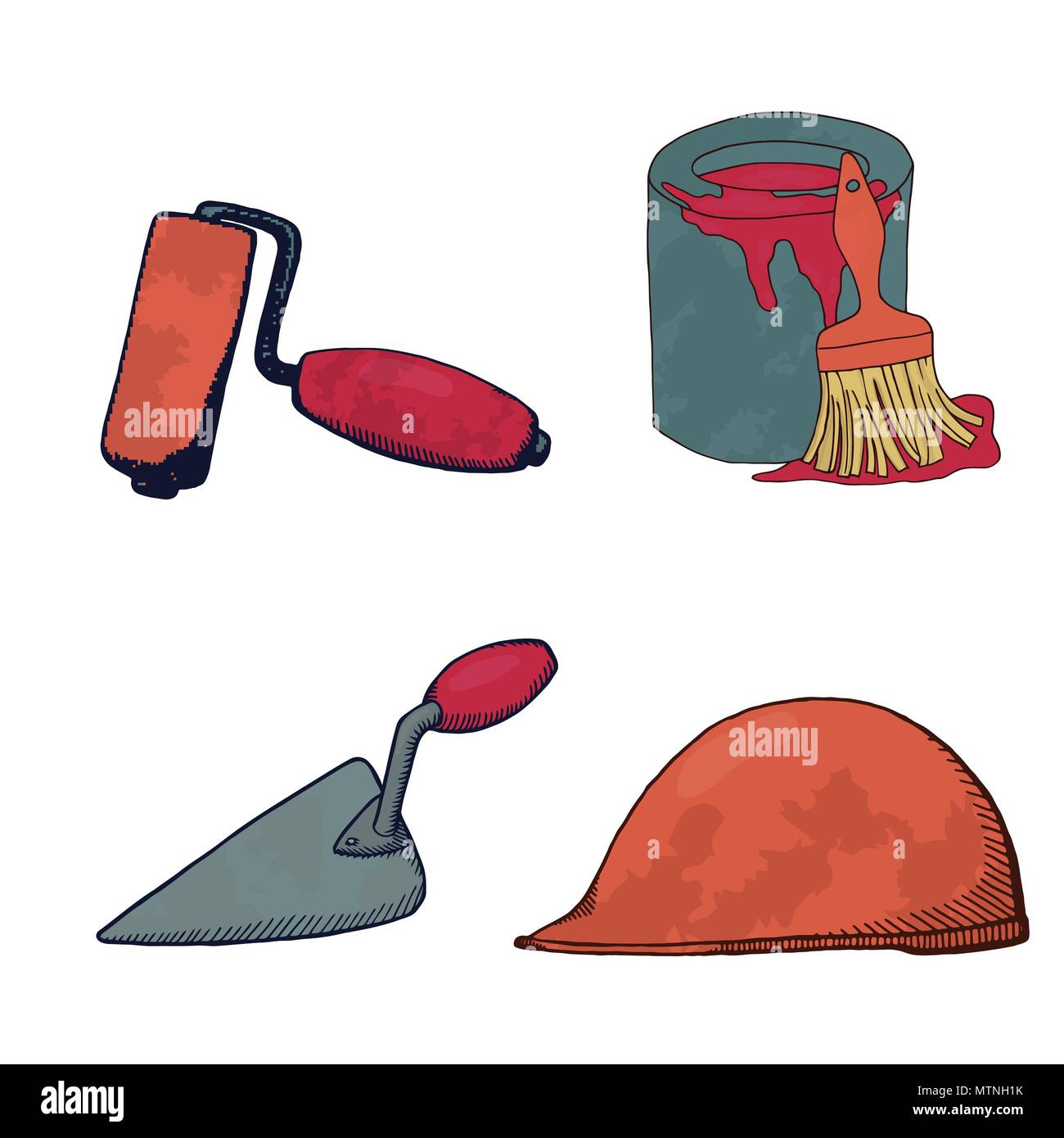 A set of construction tools Stock Vector
