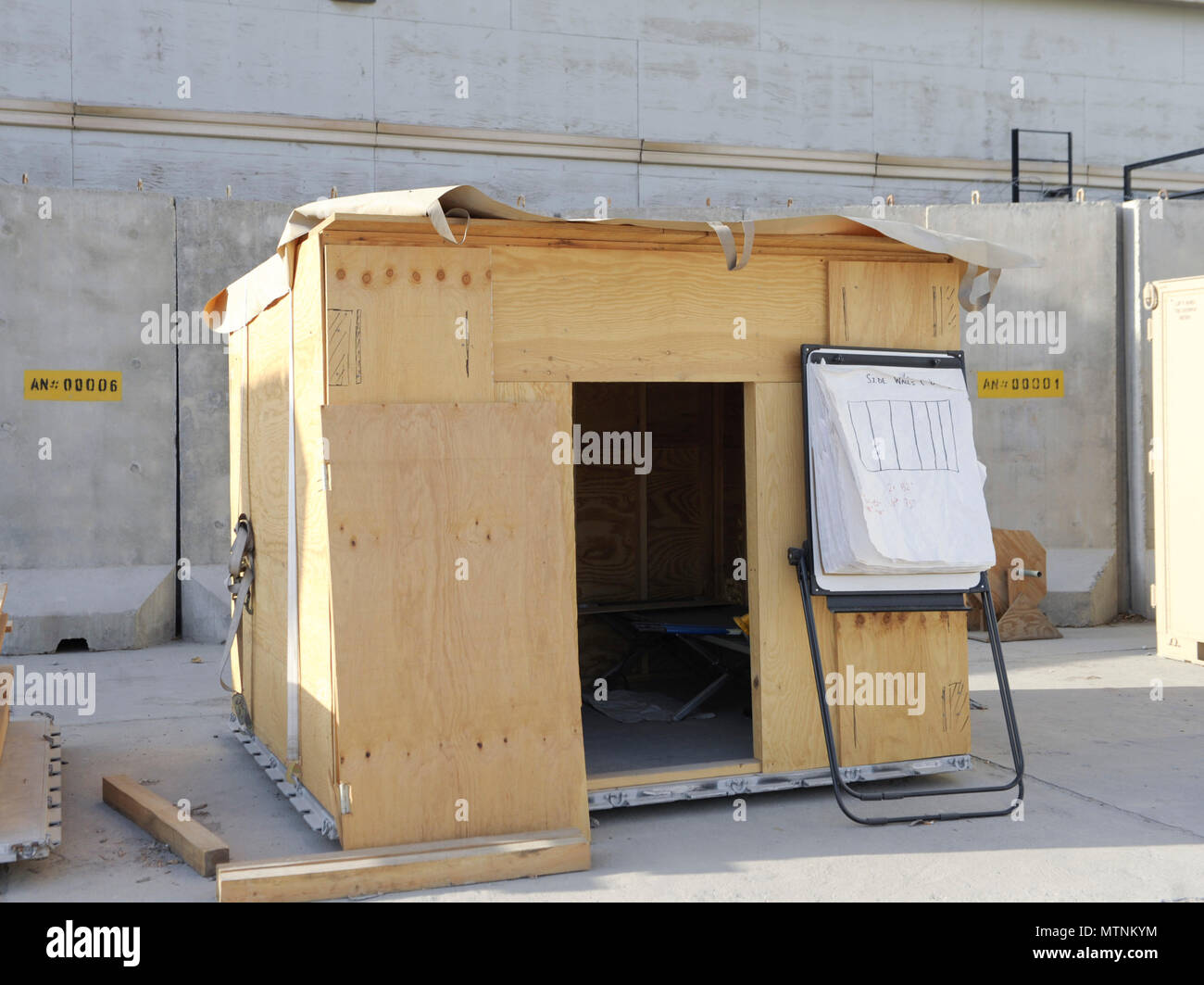Structures Afg A fully assembled modular hut, constructed in pieces by Soldiers from ...