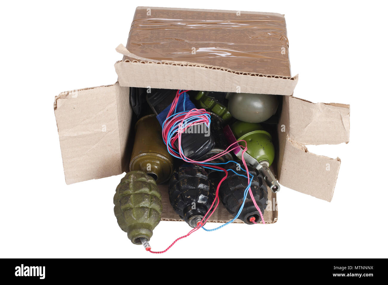IED - Mailbomb (Improvised Explosive Device in mailbox) Stock Photo
