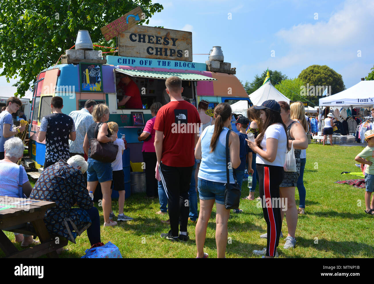 Cheesy Chips stand at the annual Sherborne Castle Country Fair, Sherborne, Dorset, England Stock