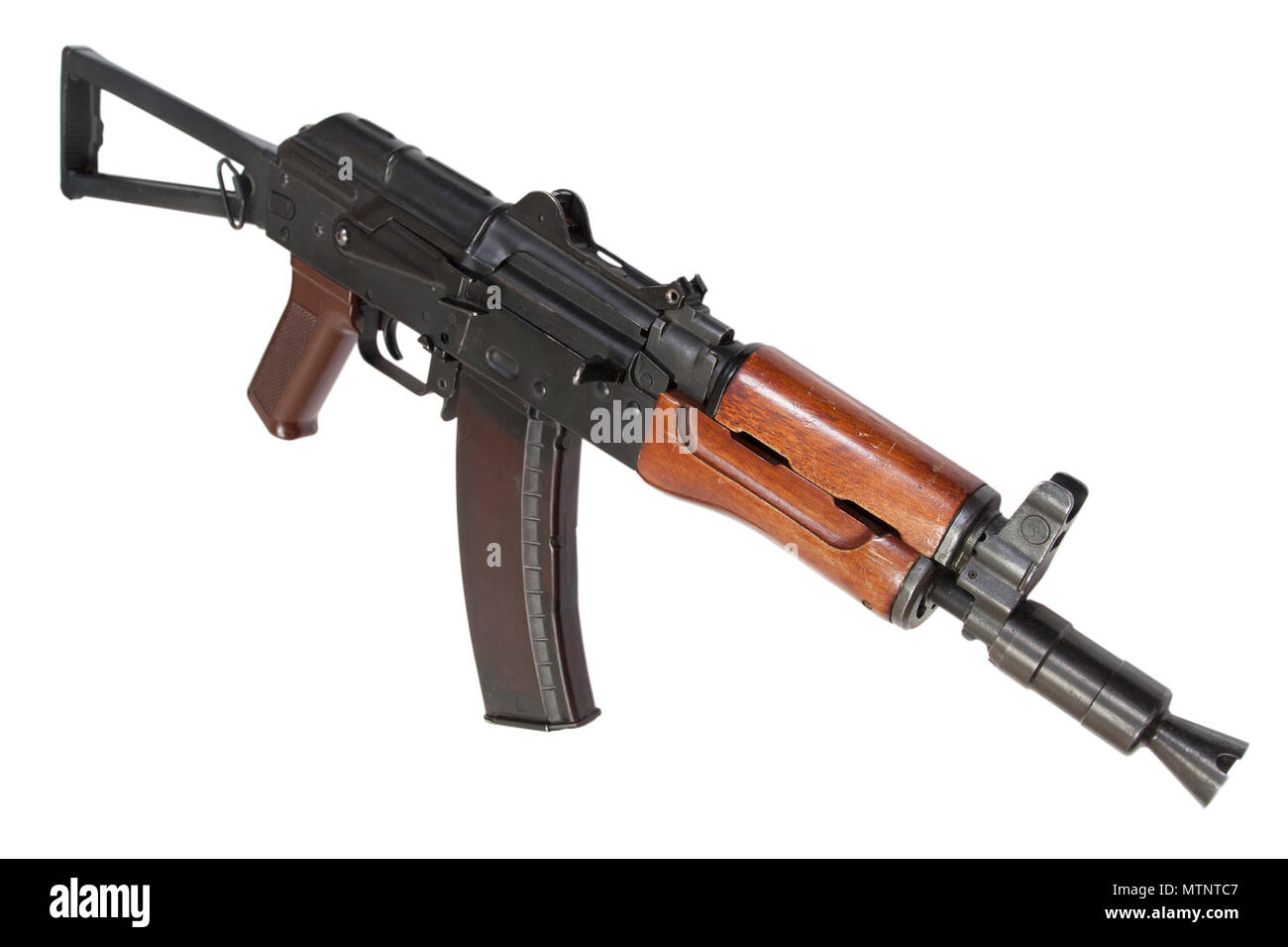 kalashnikov AK 74U isolated on a white background Stock Photo