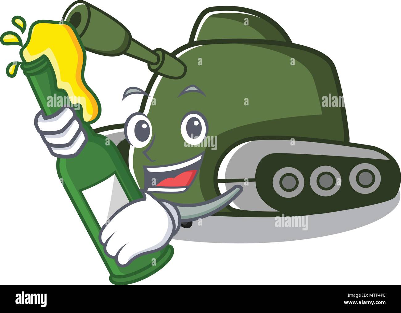 With beer tank mascot cartoon style Stock Vector