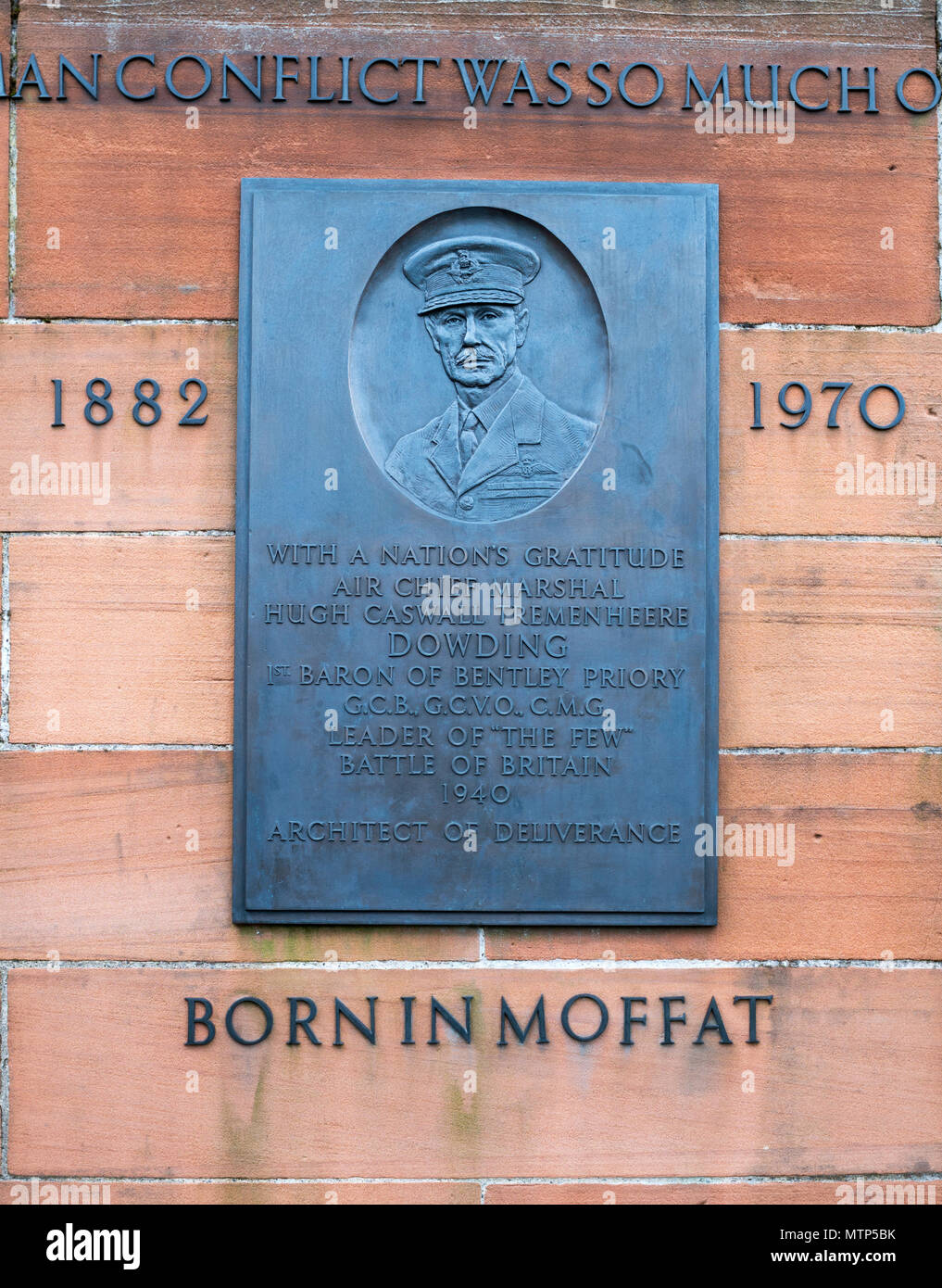 The Hugh Dowding memorial, Moffat, Dumfries and Galloway, Scotland, UK Stock Photo