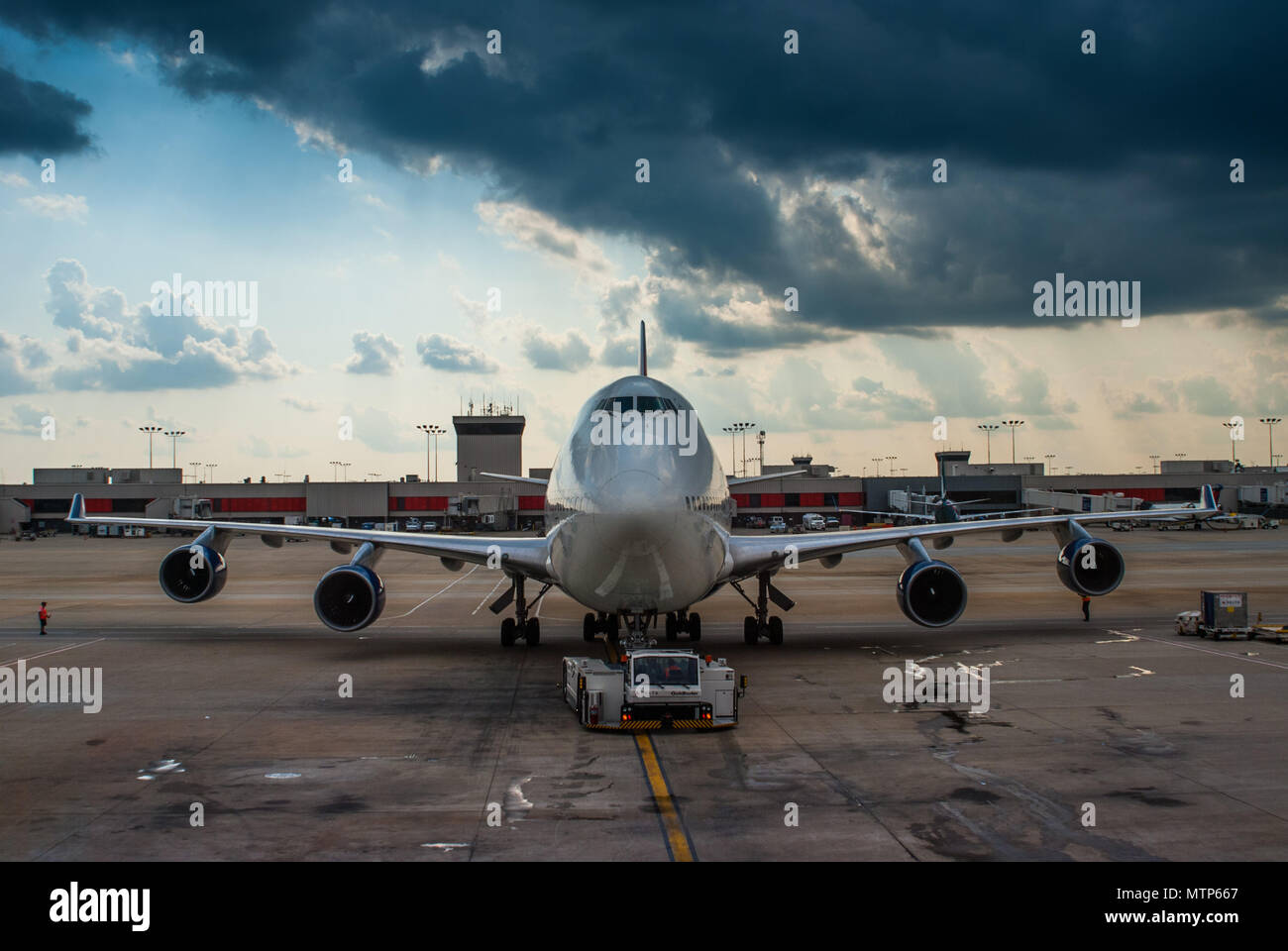 Boeing 747 at Atlanta airport Stock Photo