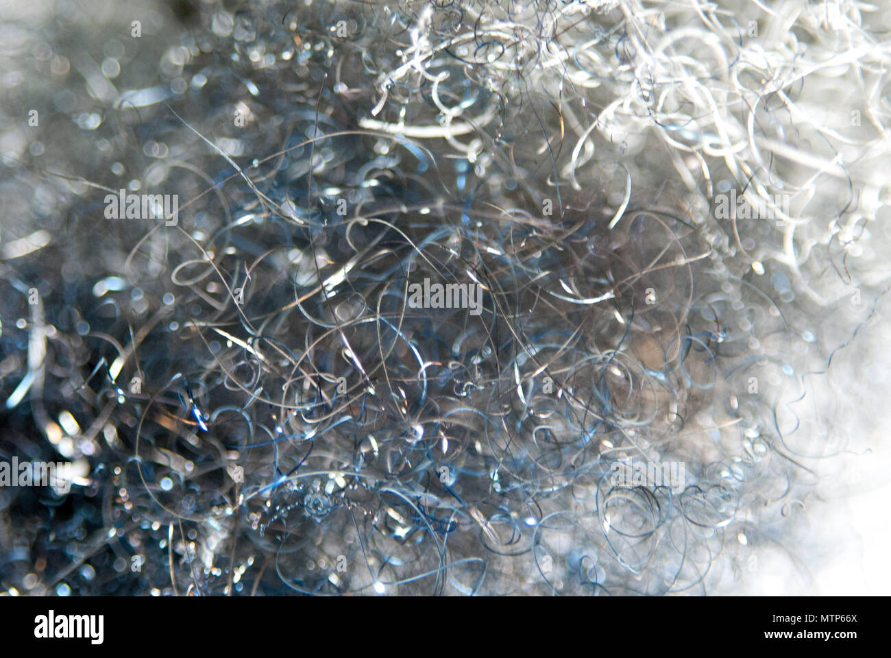 steel wool, turning lathe debris Stock Photo
