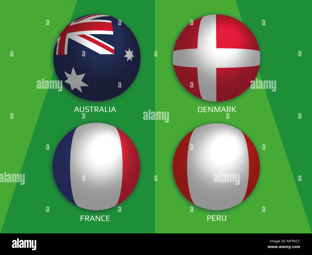 Football World Championship Group C With Australia Denmark France And Peru Banner Design Background Soccer Stock Photo Alamy