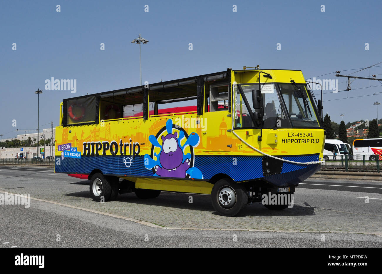 "Hippo Trip" amphibious bus at Belem, Lisbon, Portugal Stock Photo Alamy
