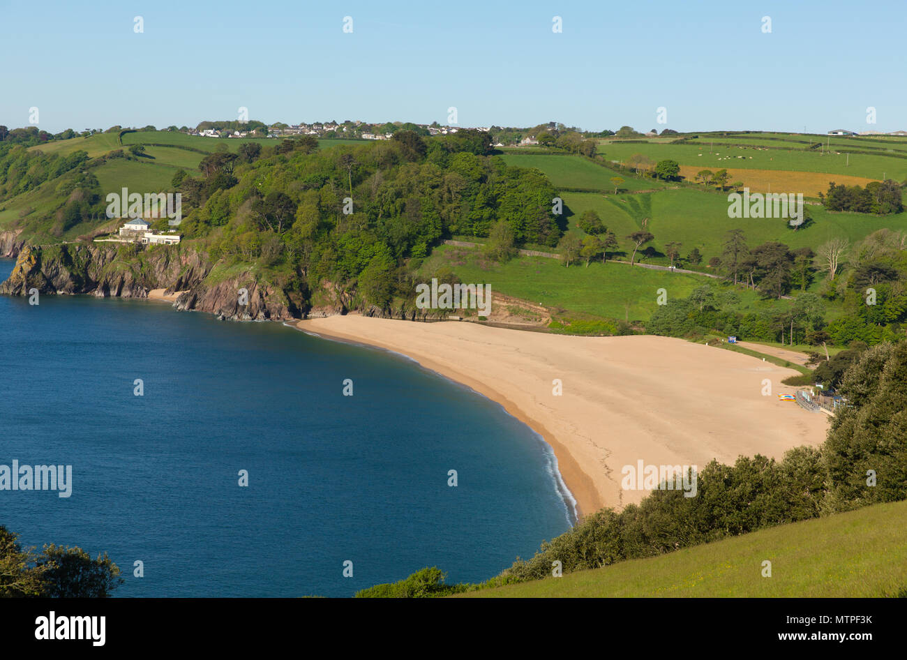 Blackpool Sands beach near Dartmouth and Stoke Fleming Devon UK with