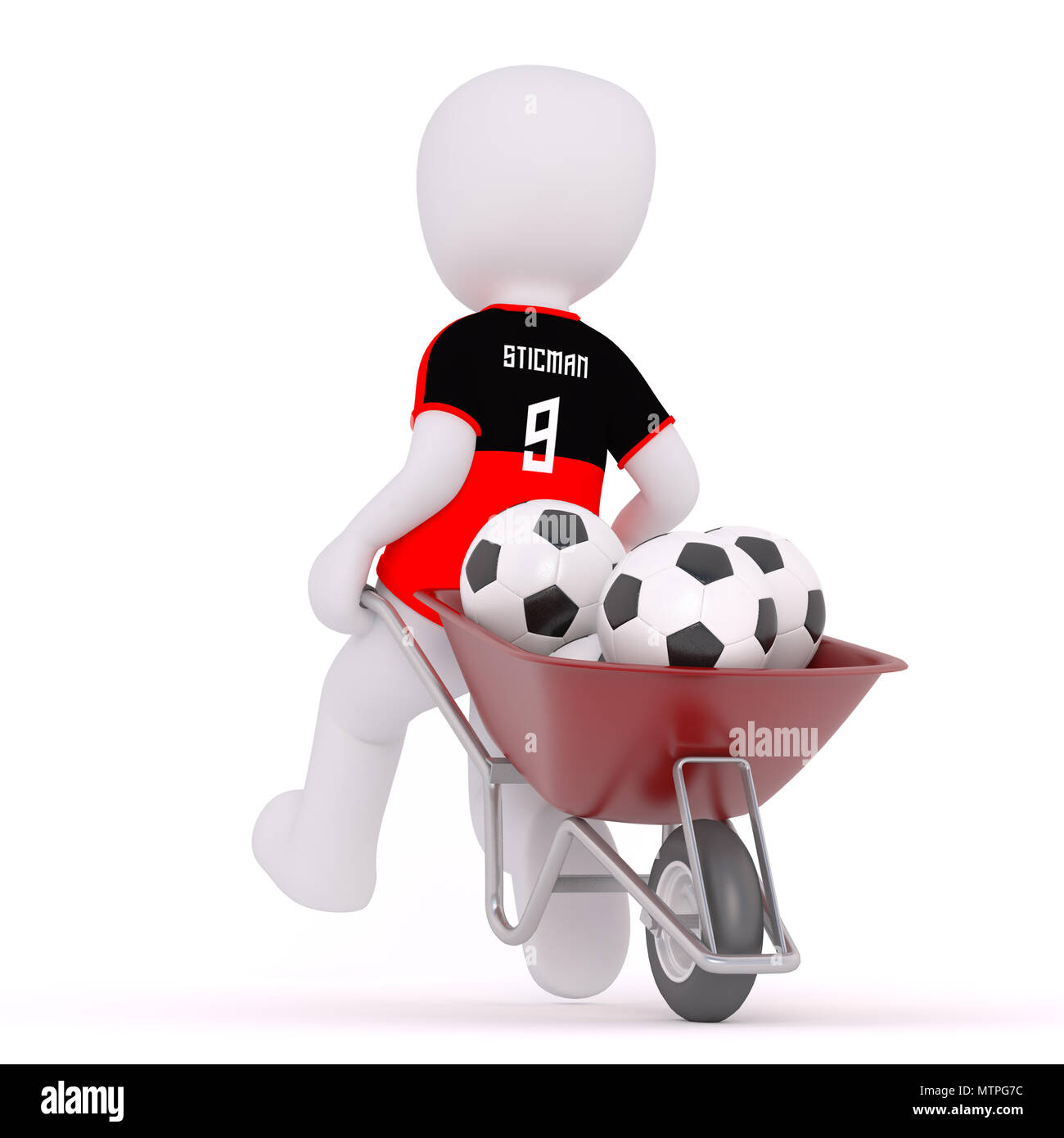 who carry away soccer balls in a wheelbarrow Stock Photo Alamy