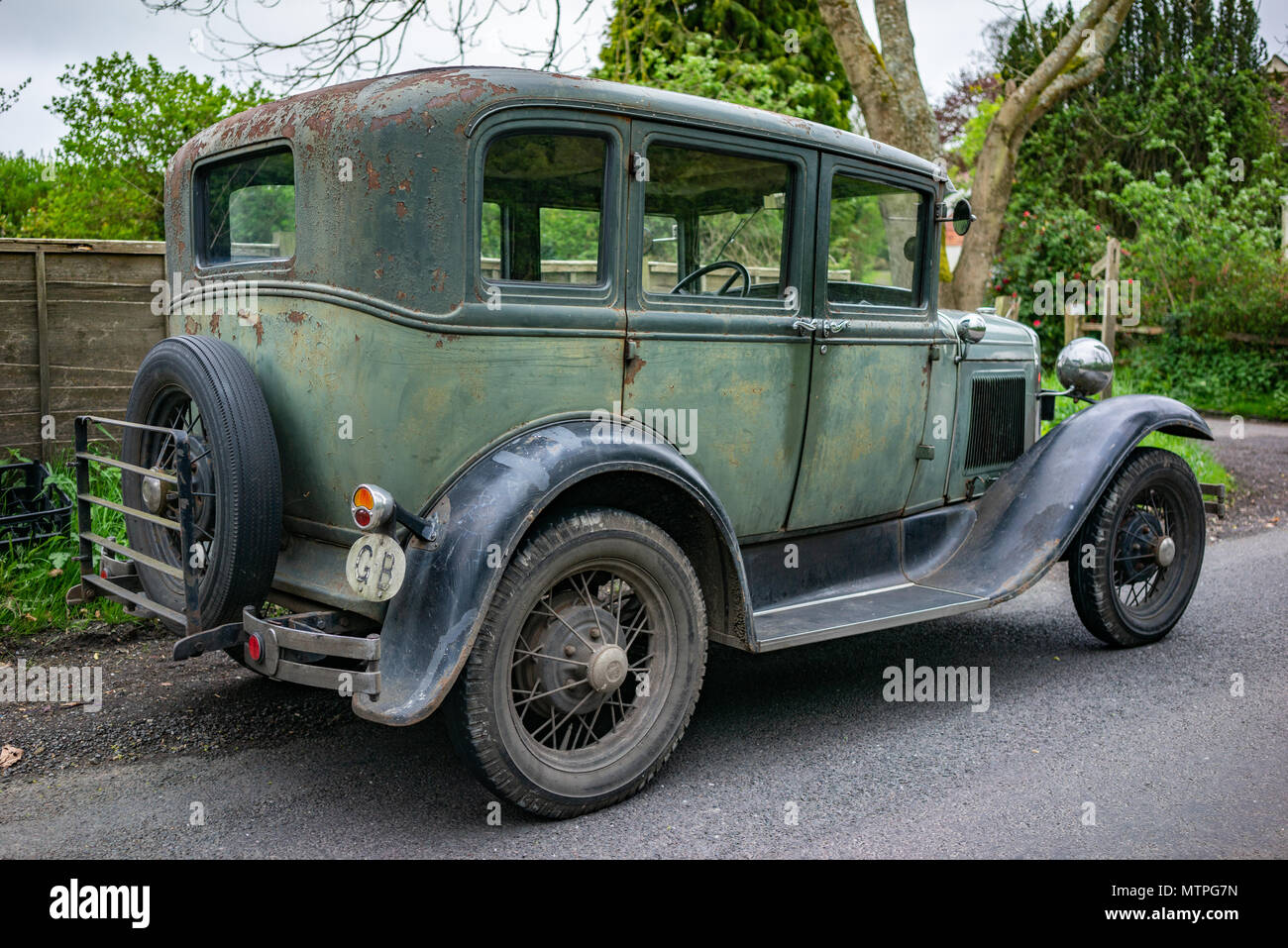 Unrestored Ford Model A classic car in England Stock Photo Alamy