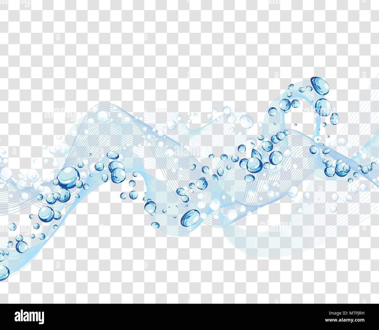 Abstract water vector background with bubbles of air and transparency ...