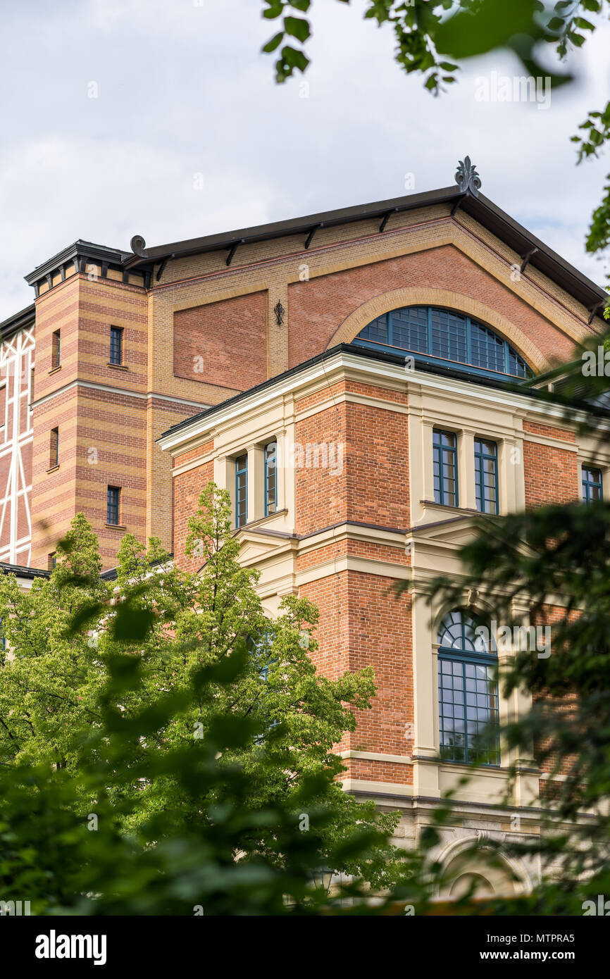 Close up from the famous bayreuth wagner festival theatre from the side Stock Photo