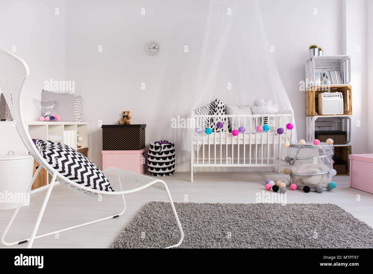Shot of a cosy spacious baby room Stock Photo