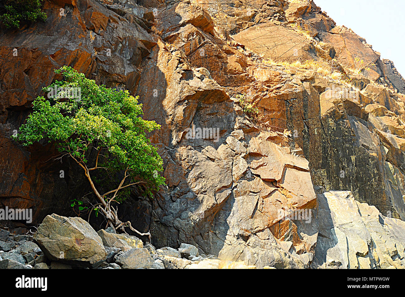 Rock mountain at Anawangin Island Stock Photo