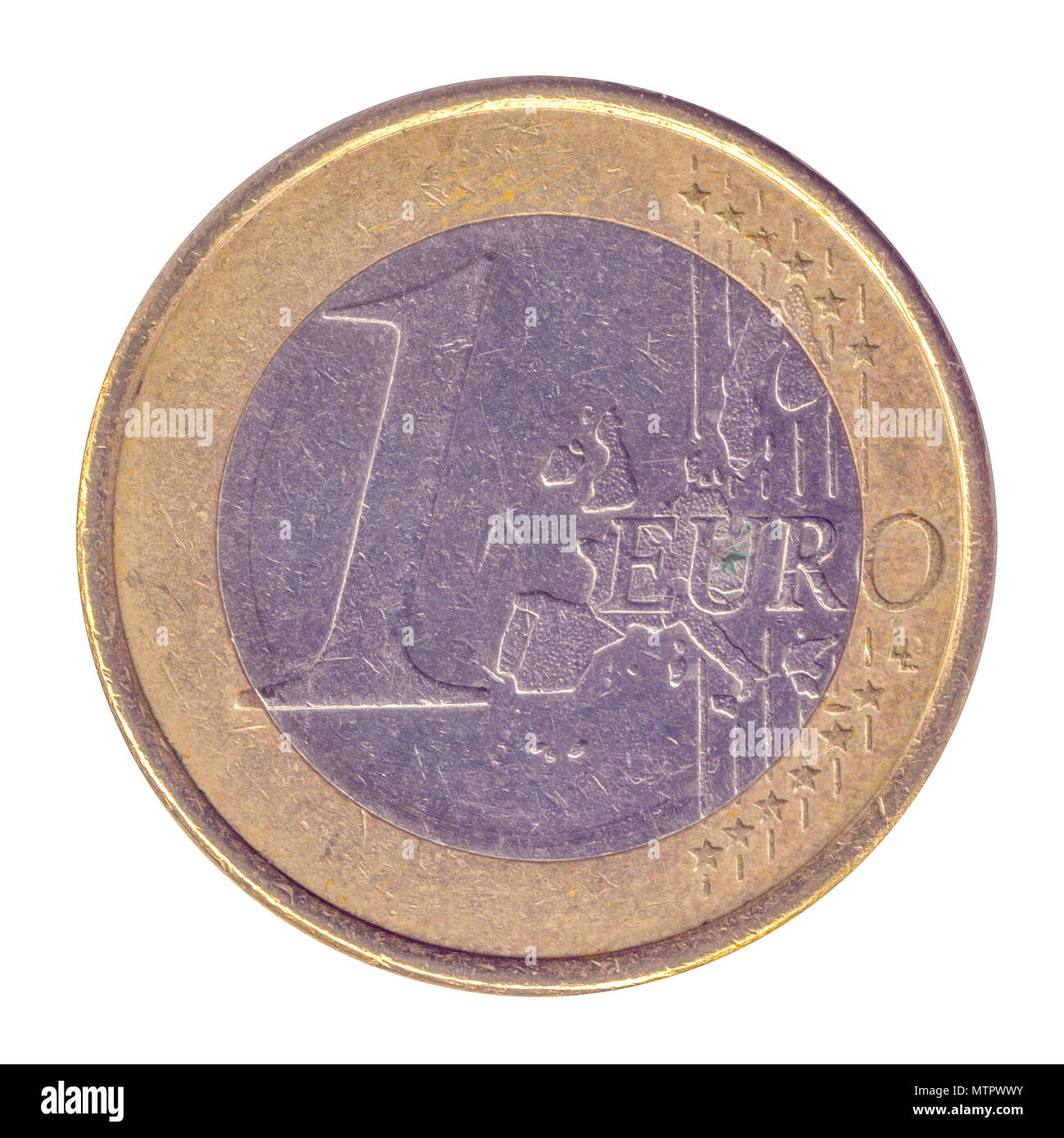 Gold And Silver One Euro Coin Germany Stock Photo Alamy