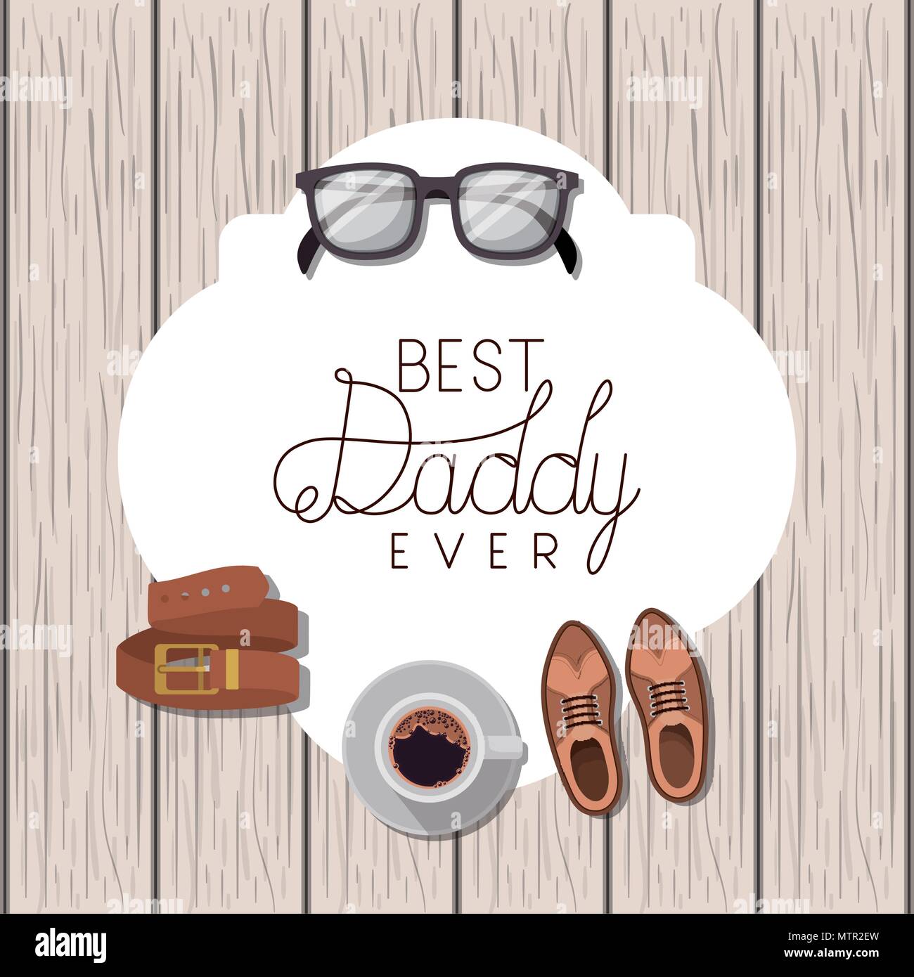 happy fathers day card with set accessories Stock Vector Image & Art ...