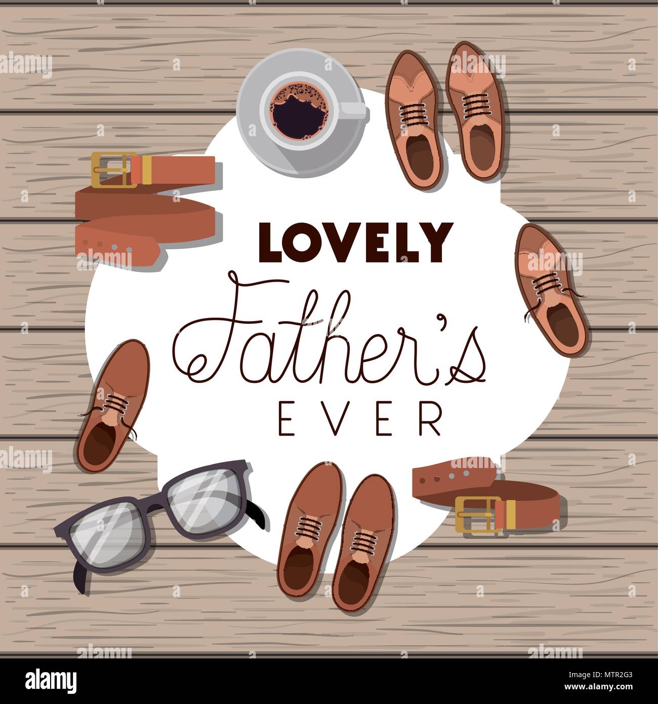 happy fathers day card with set accessories Stock Vector Image & Art ...