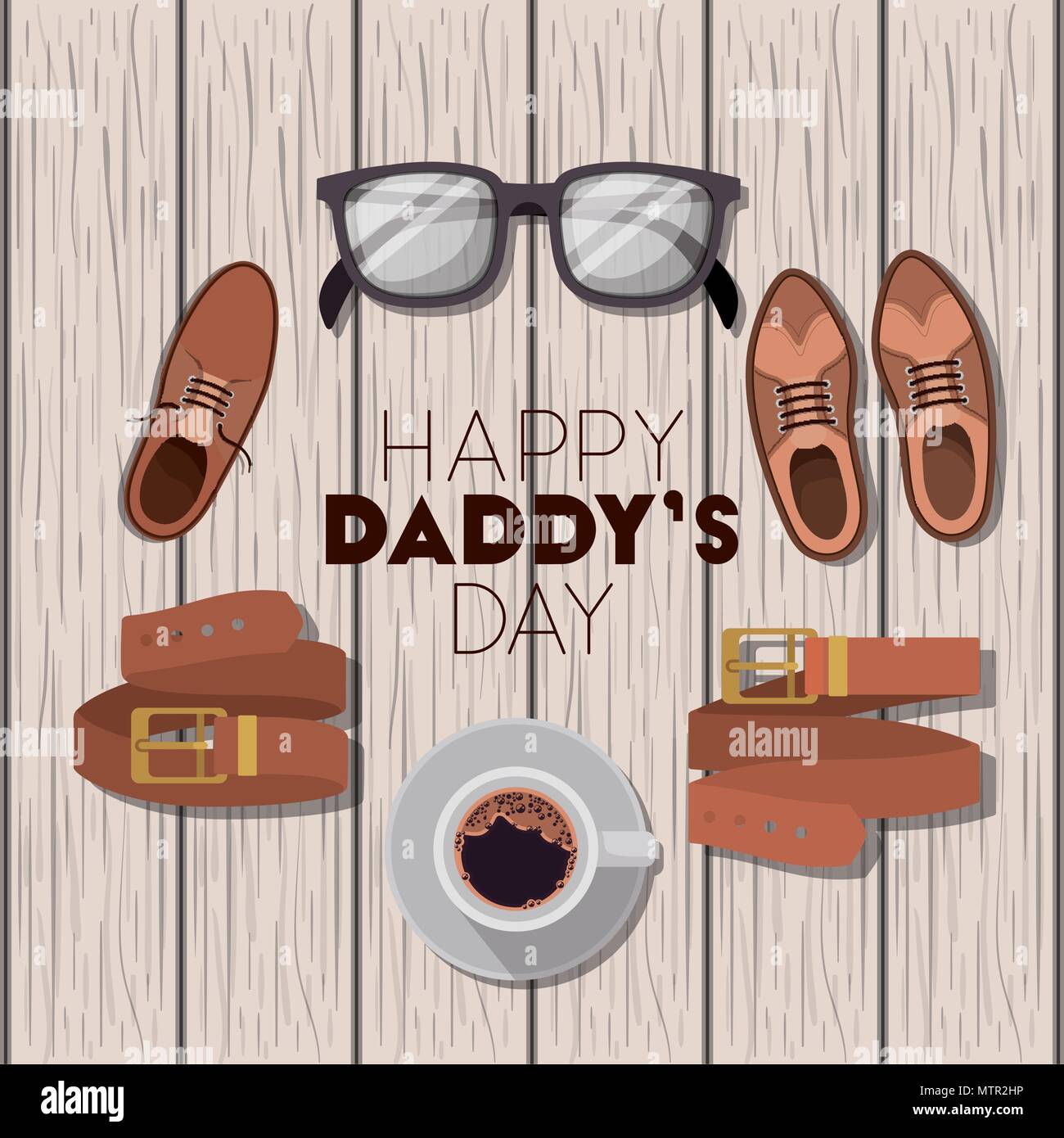 happy fathers day card with set accessories Stock Vector Image & Art ...