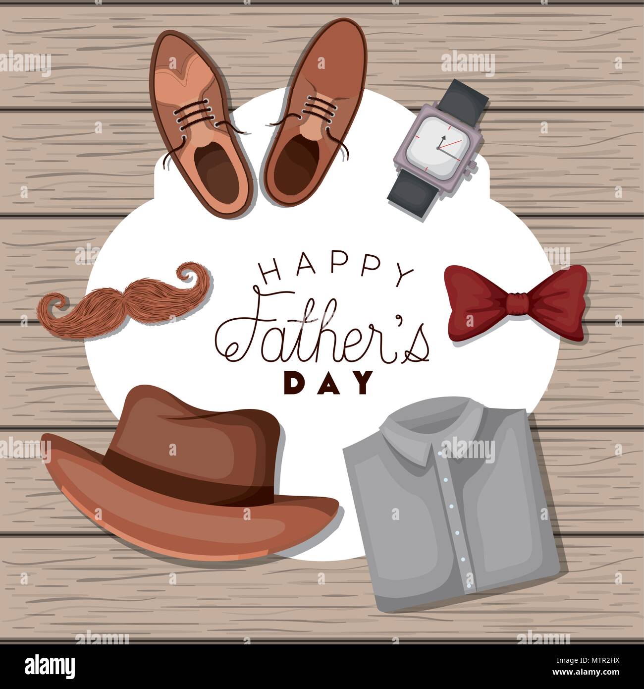 happy fathers day card with set accessories Stock Vector Image & Art ...