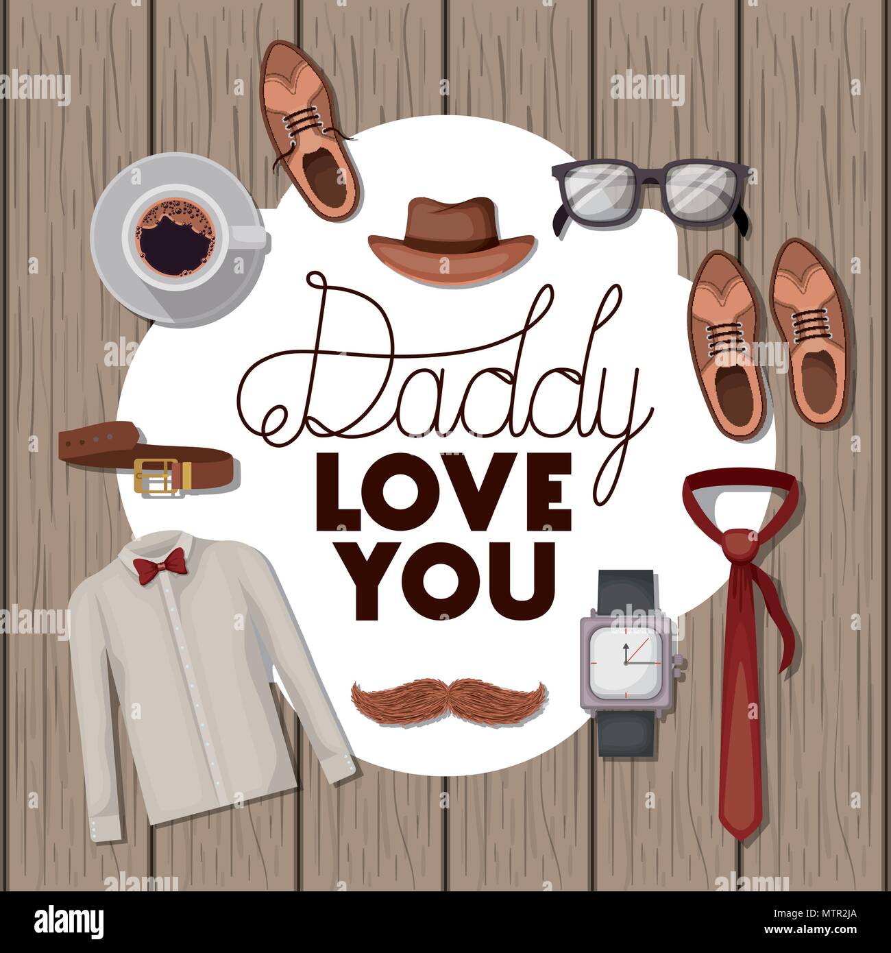 happy fathers day card with set accessories Stock Vector Image & Art ...
