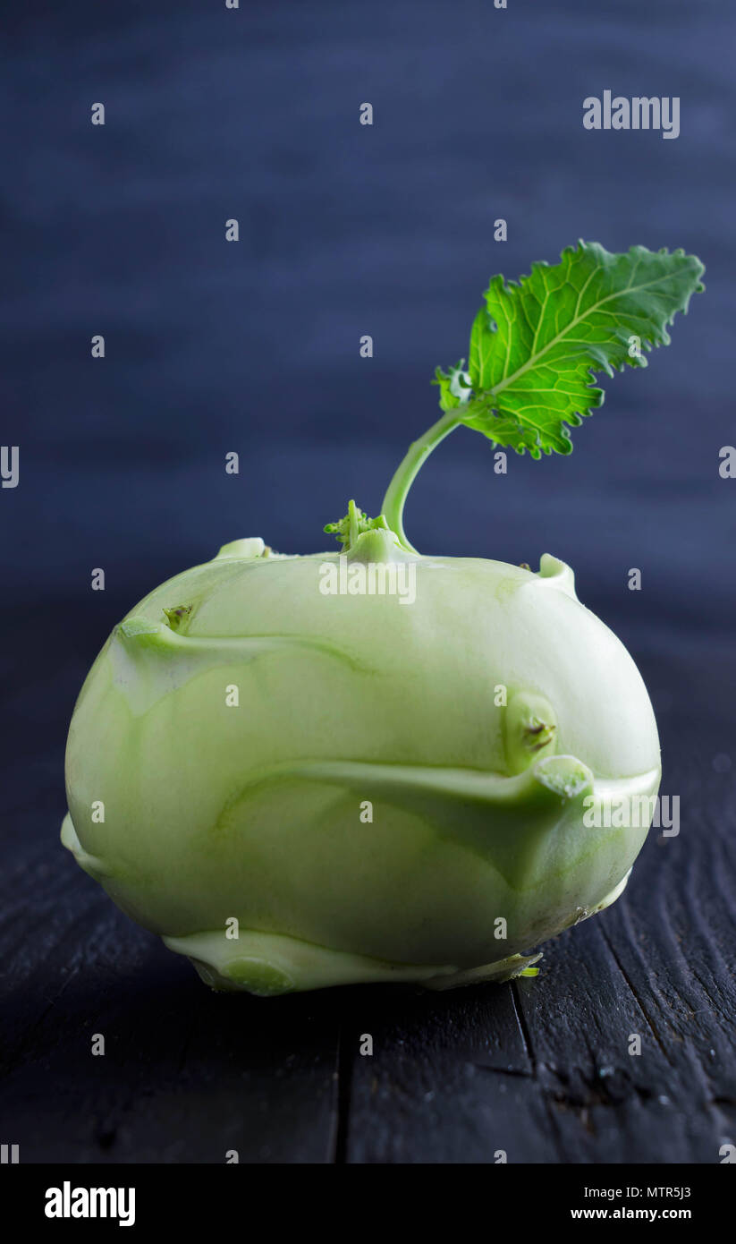 Kohlrabi or french turnip over dark background Stock Photo Alamy