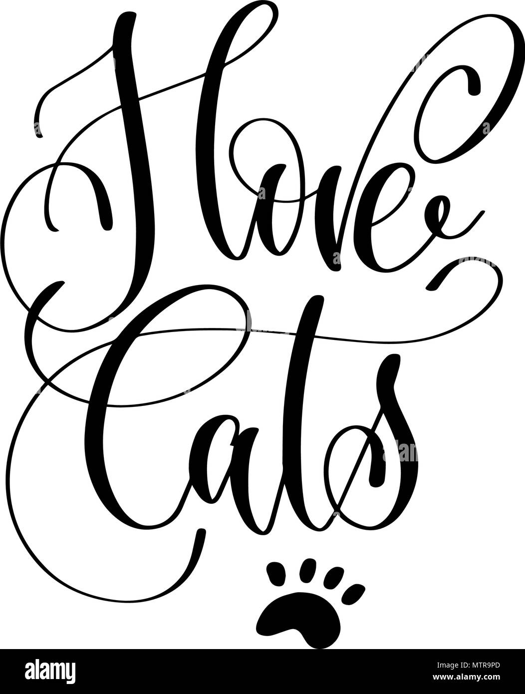 I love cats - hand lettering Stock Vector Image &amp; Art - Alamy