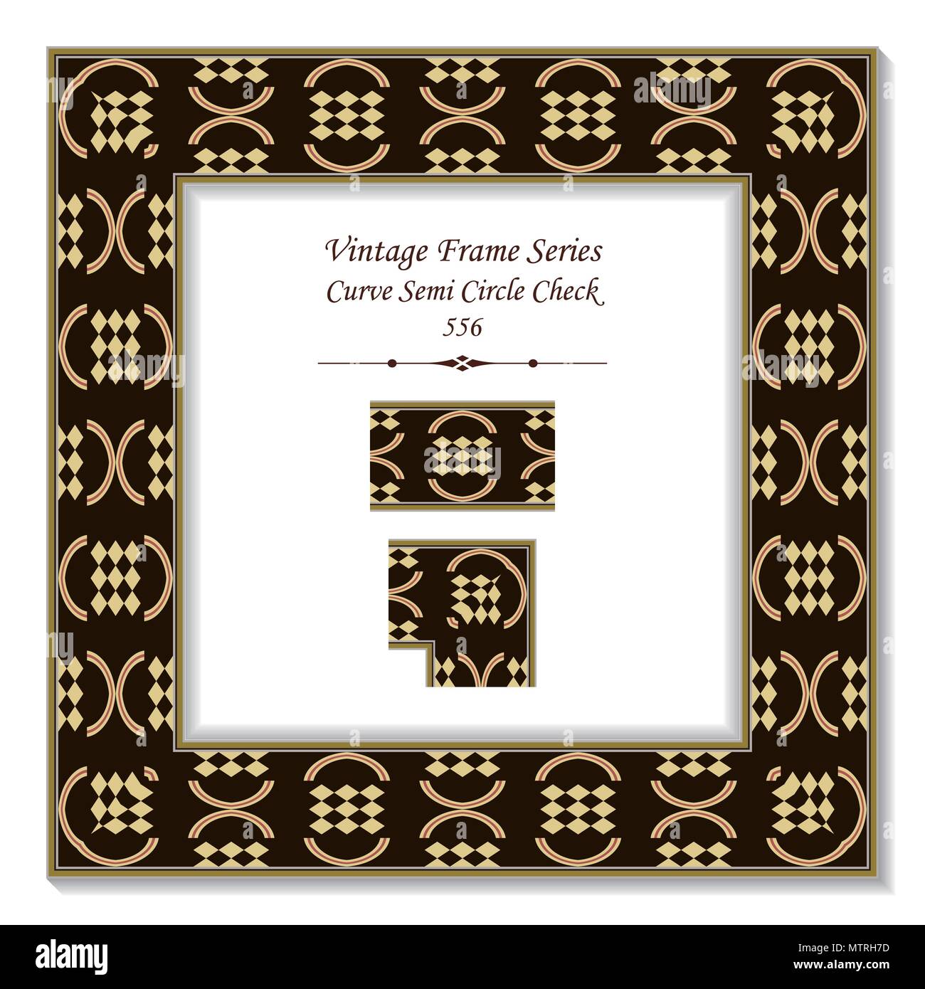 Vintage Round Retro Frame curve semi circle check geometry, antique style  template ideal for invitation or greeting card design Stock Vector Image &  Art - Alamy