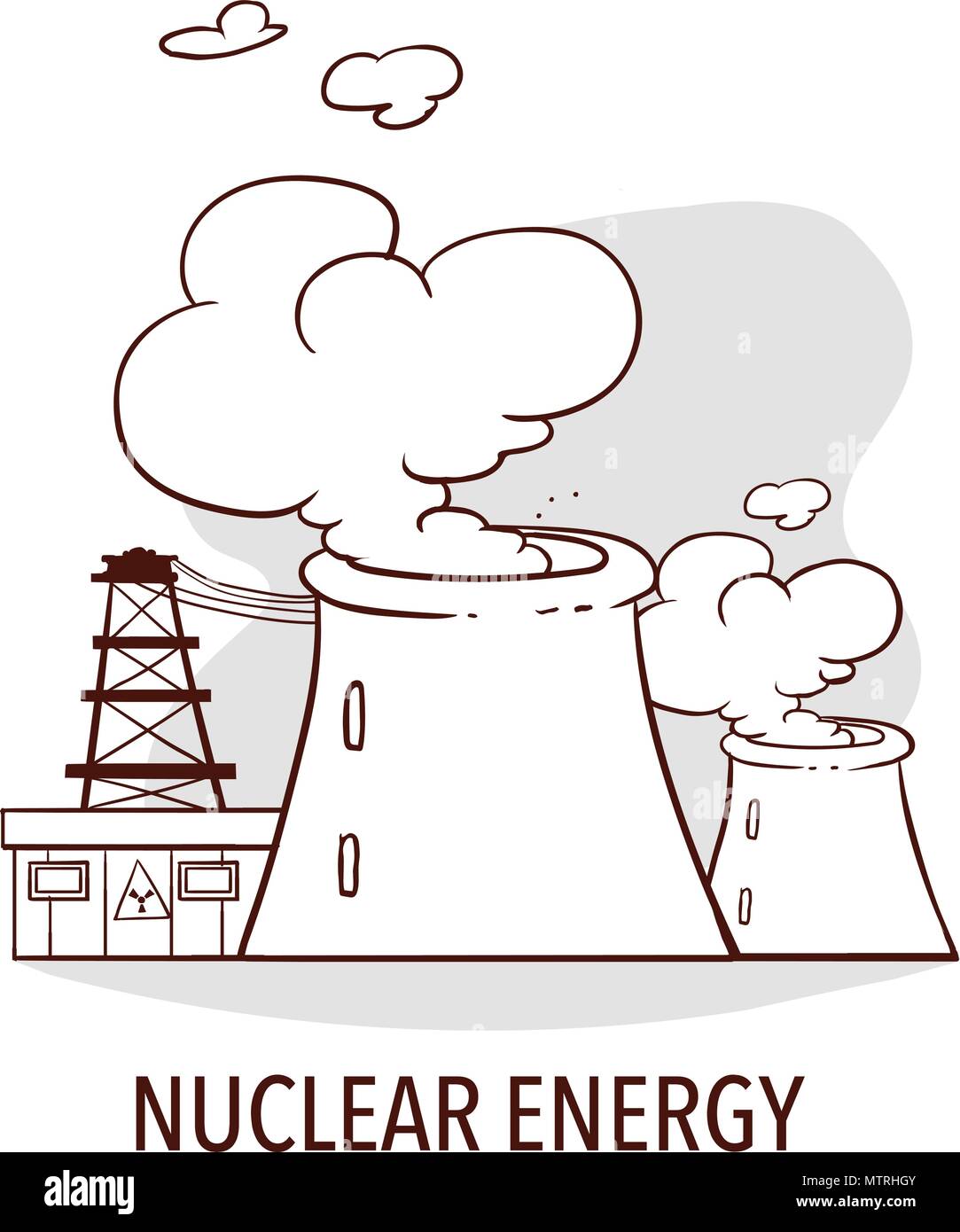 Nuclear energy industrial concept. Stock Vector