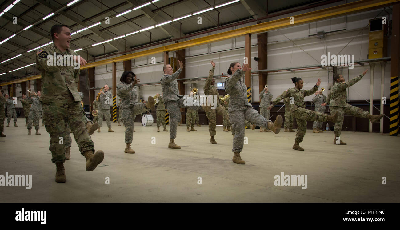 The USAREUR Soldiers Chorus Rehearsing Choreography In Preparation For 