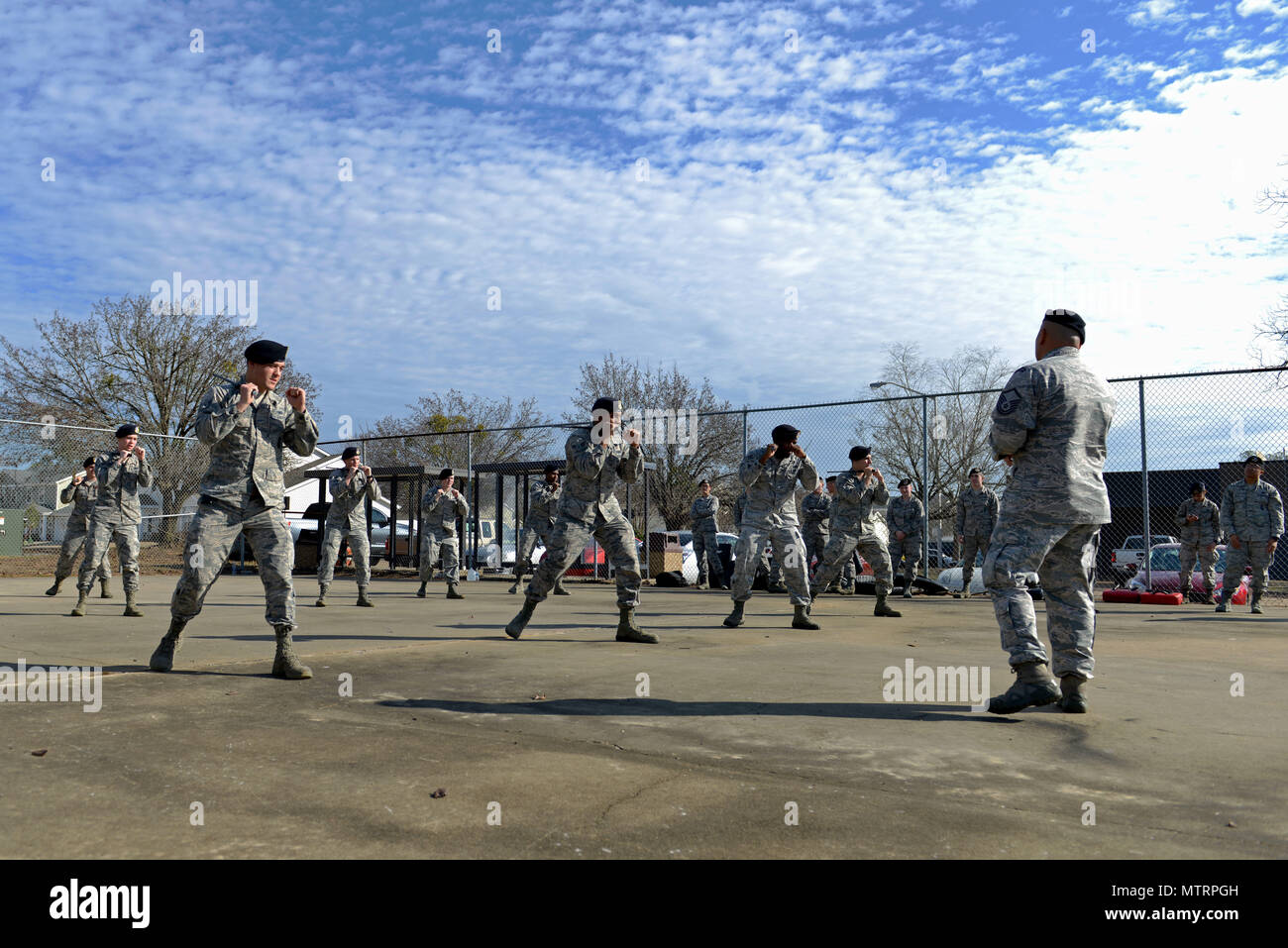 Airmen assigned to the 20th Security Forces Squadron perform baton ...