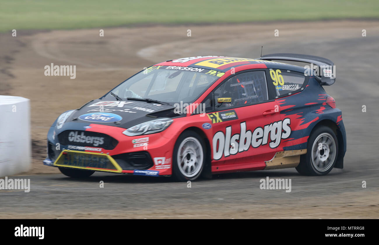 Kevin Erikksson during day two of the 2018 FIA World Rallycross Championship at Silverstone, Towcester. PRESS ASSOCIATION Photo. Picture date: Saturday May 26, 2018. See PA story AUTO Rally. Photo credit should read: David Davies/PA Wire Stock Photo