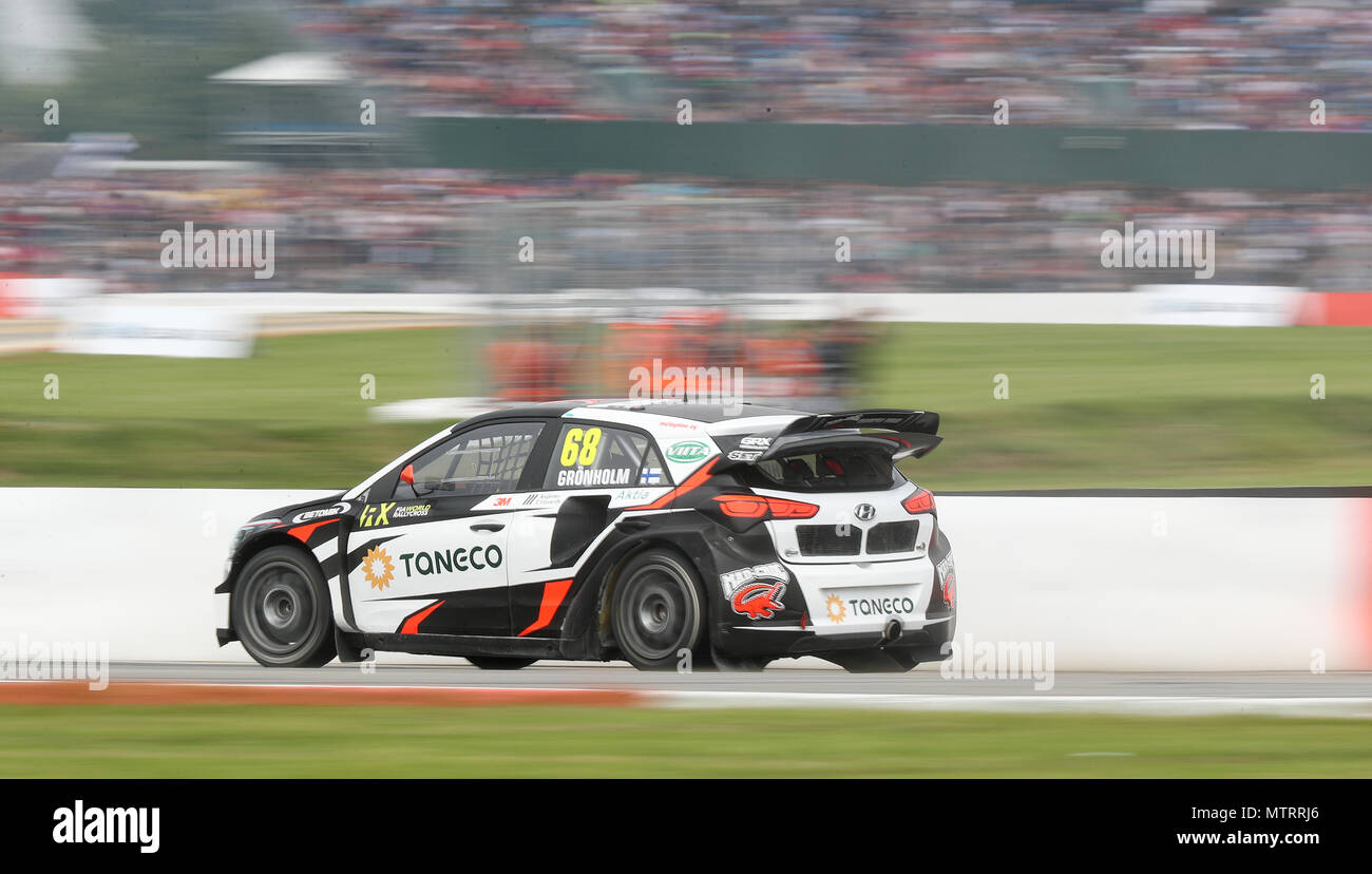 Niclas Gronholm during day two of the 2018 FIA World Rallycross Championship at Silverstone, Towcester. PRESS ASSOCIATION Photo. Picture date: Saturday May 26, 2018. See PA story AUTO Rally. Photo credit should read: David Davies/PA Wire Stock Photo