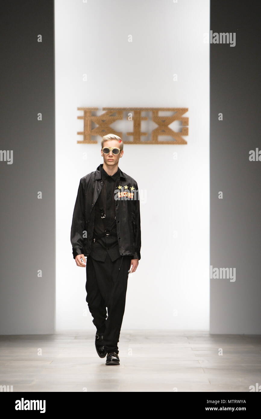 UK Fashion Model on the runway during the KTZ Spring Summer