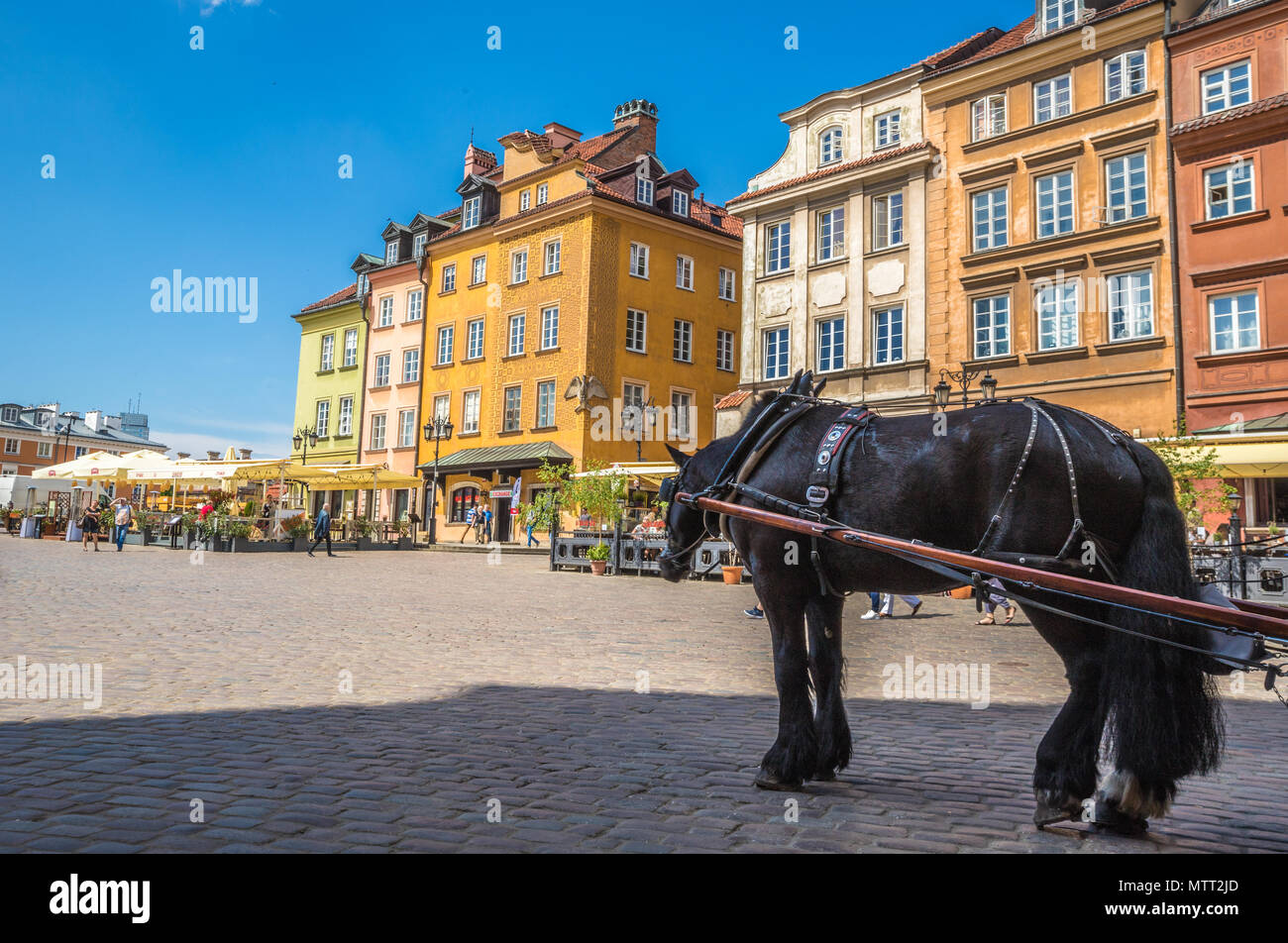 Old square of Warsaw Poland Stock Photo