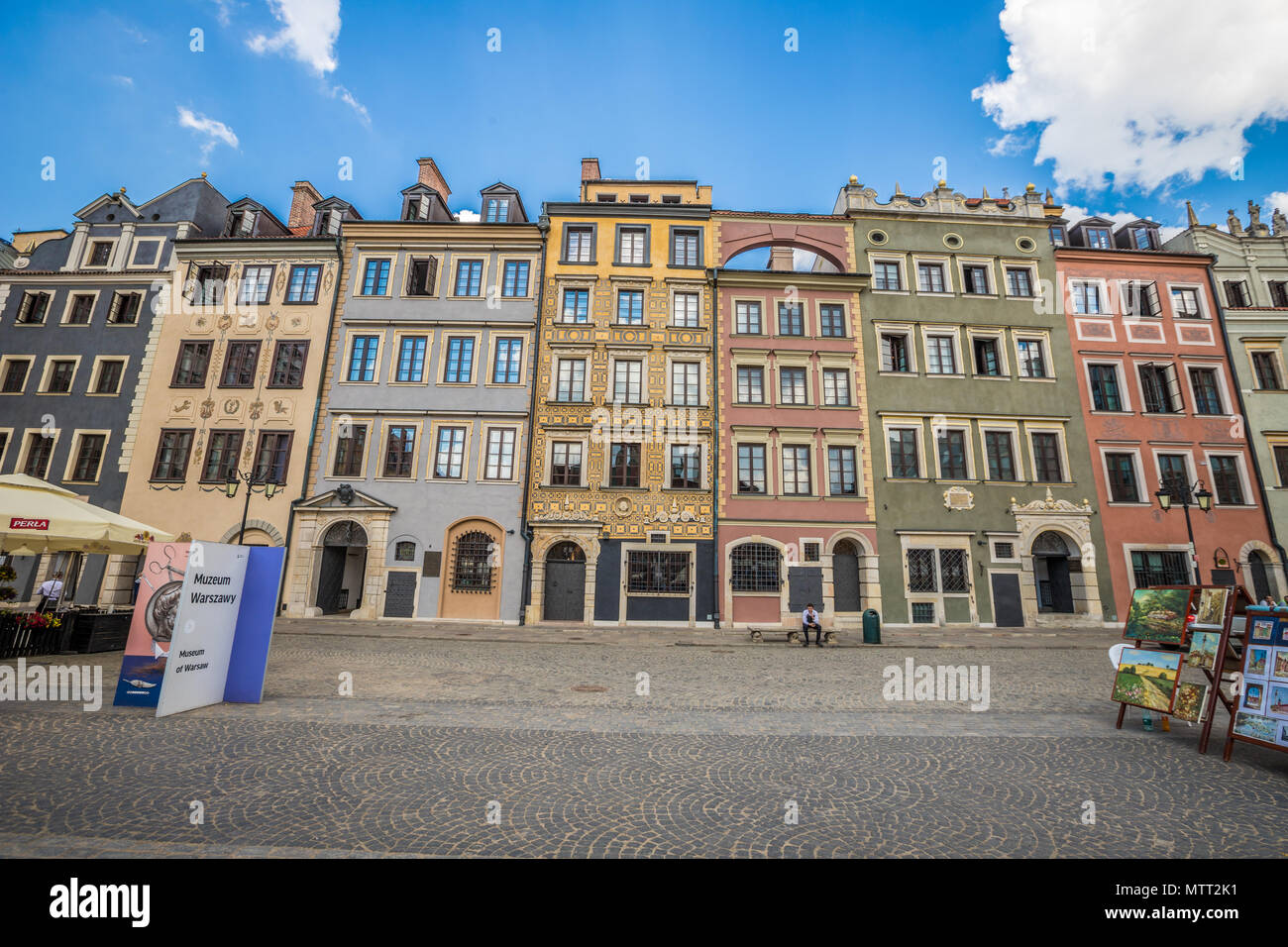 Buildings in Old town square of Warsaw Stock Photo