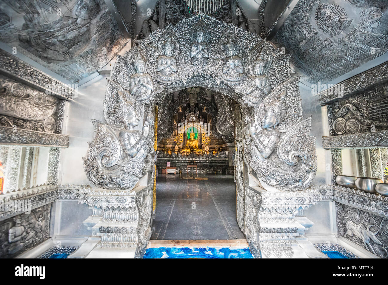 Entrance to the Silver Temple in Chiang Mai Stock Photo