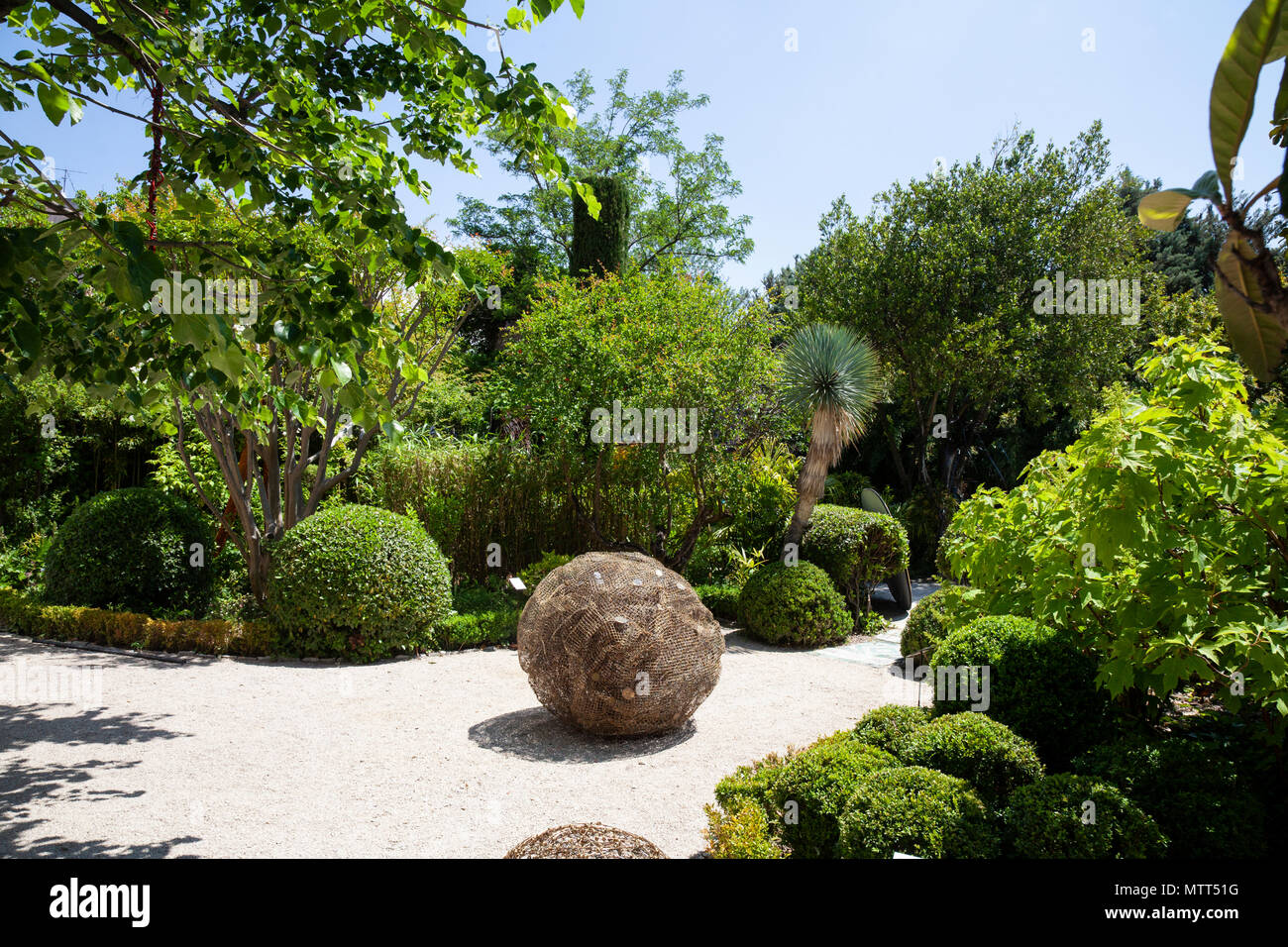 Ornamental gardens in Villa Datris, Provence, France Stock Photo