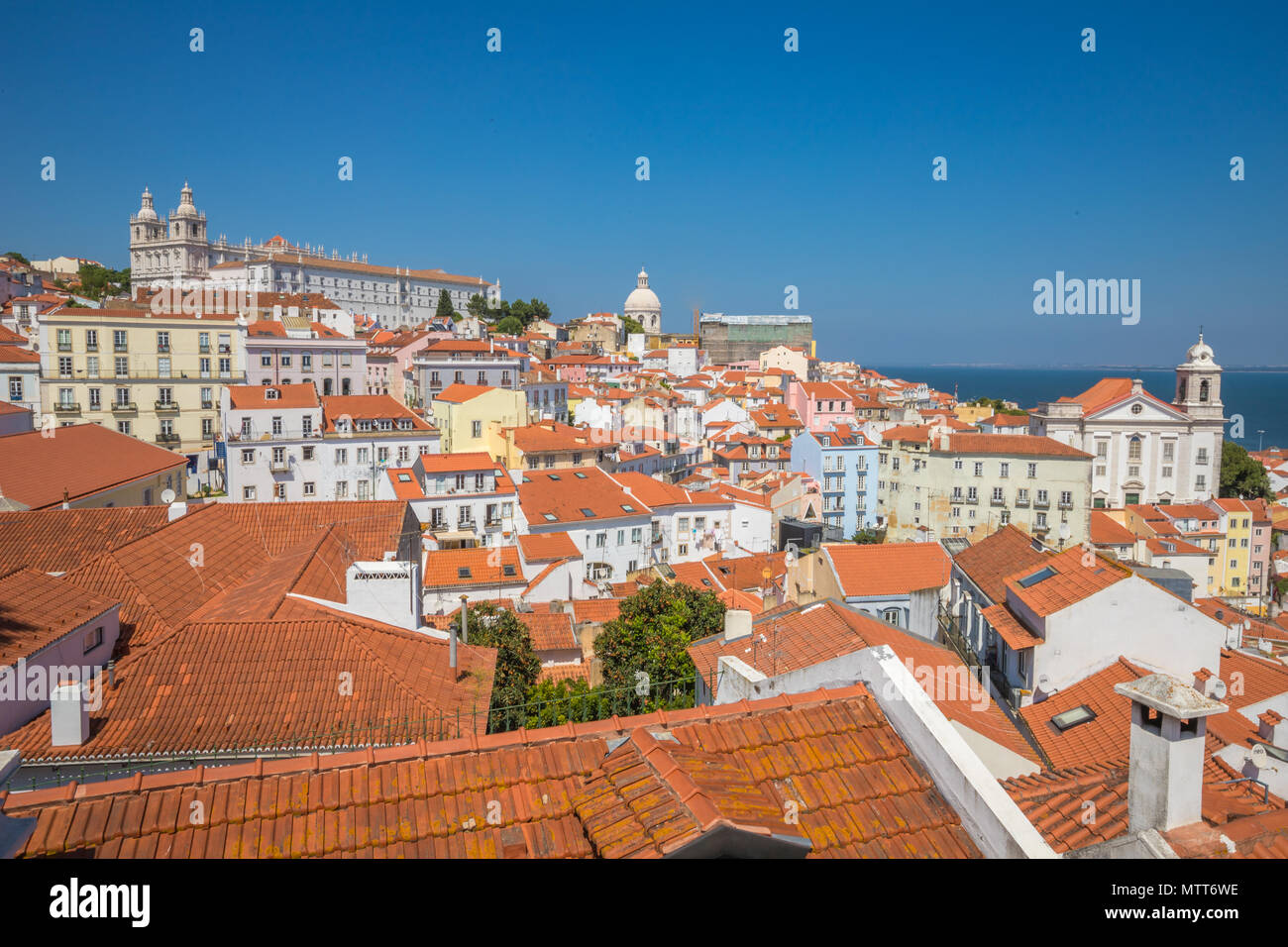 Panoramic view of Lisbon city Stock Photo