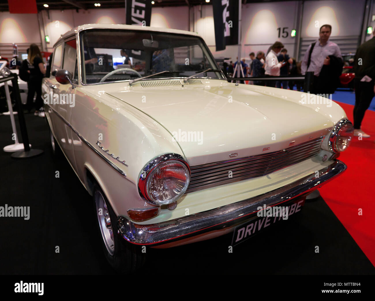 Richard Hammond's 1963 Opel Kadett which he drove in the Top Gear Botswana Special, on display at the DRIVETRIBE stand of the 2018 London Motor Show Stock Photo