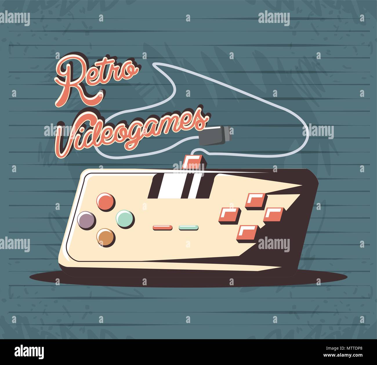 video game retro with control vector illustration design Stock Vector ...