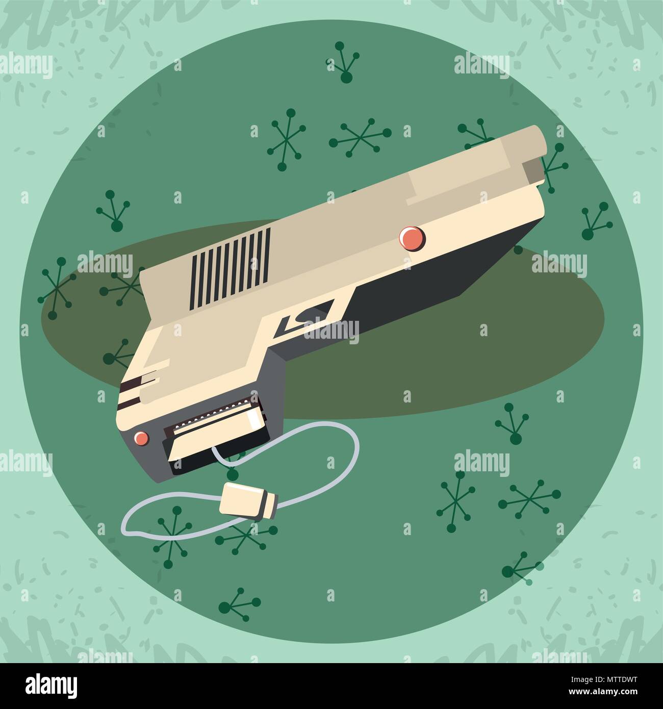 video game retro with gun vector illustration design Stock Vector Image ...