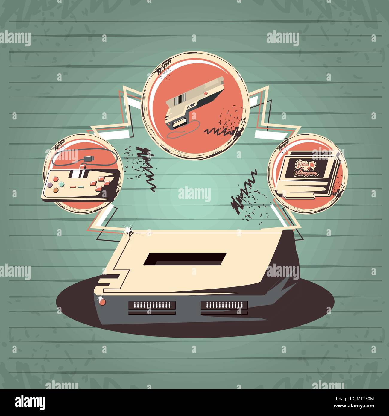 video game retro with console vector illustration design Stock Vector ...
