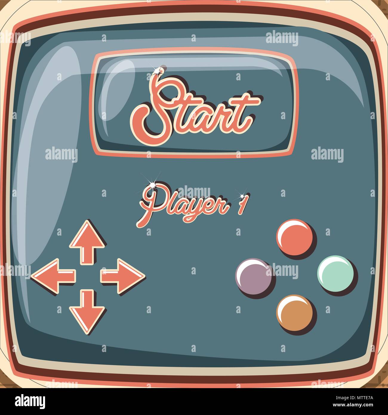 video game retro with control vector illustration design Stock Vector ...