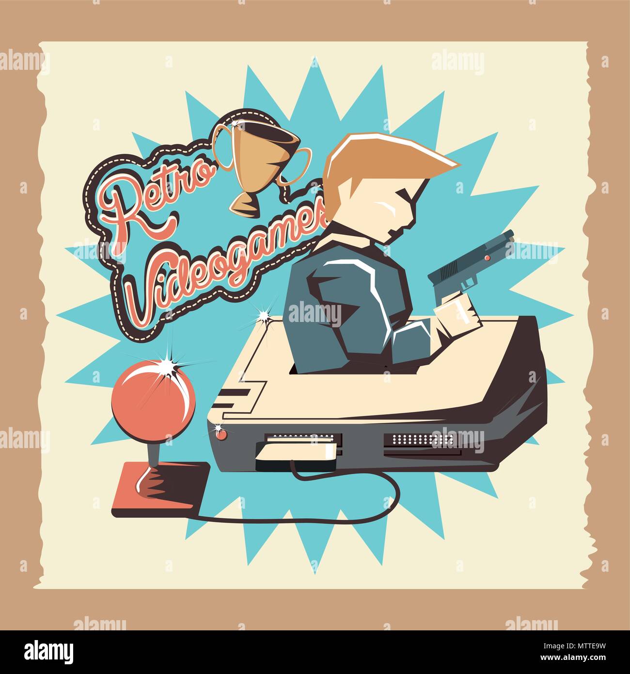 video game retro with console vector illustration design Stock Vector ...