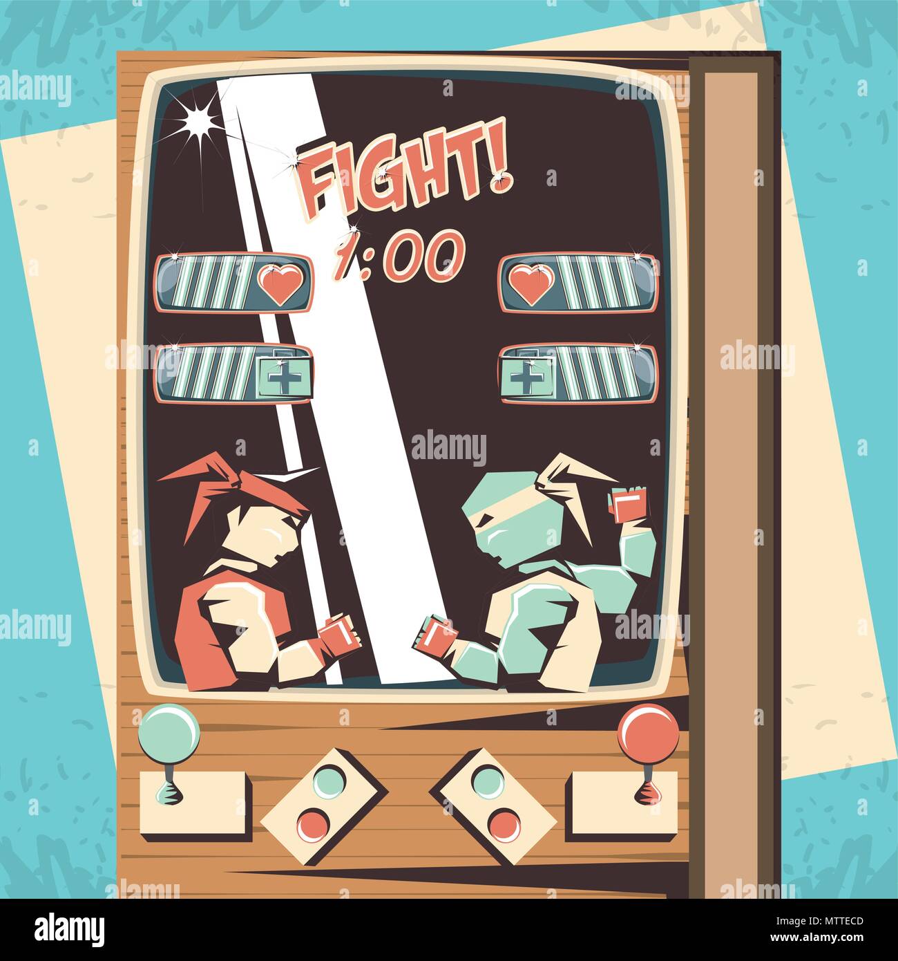 video game retro figthers vector illustration design Stock Vector Image ...