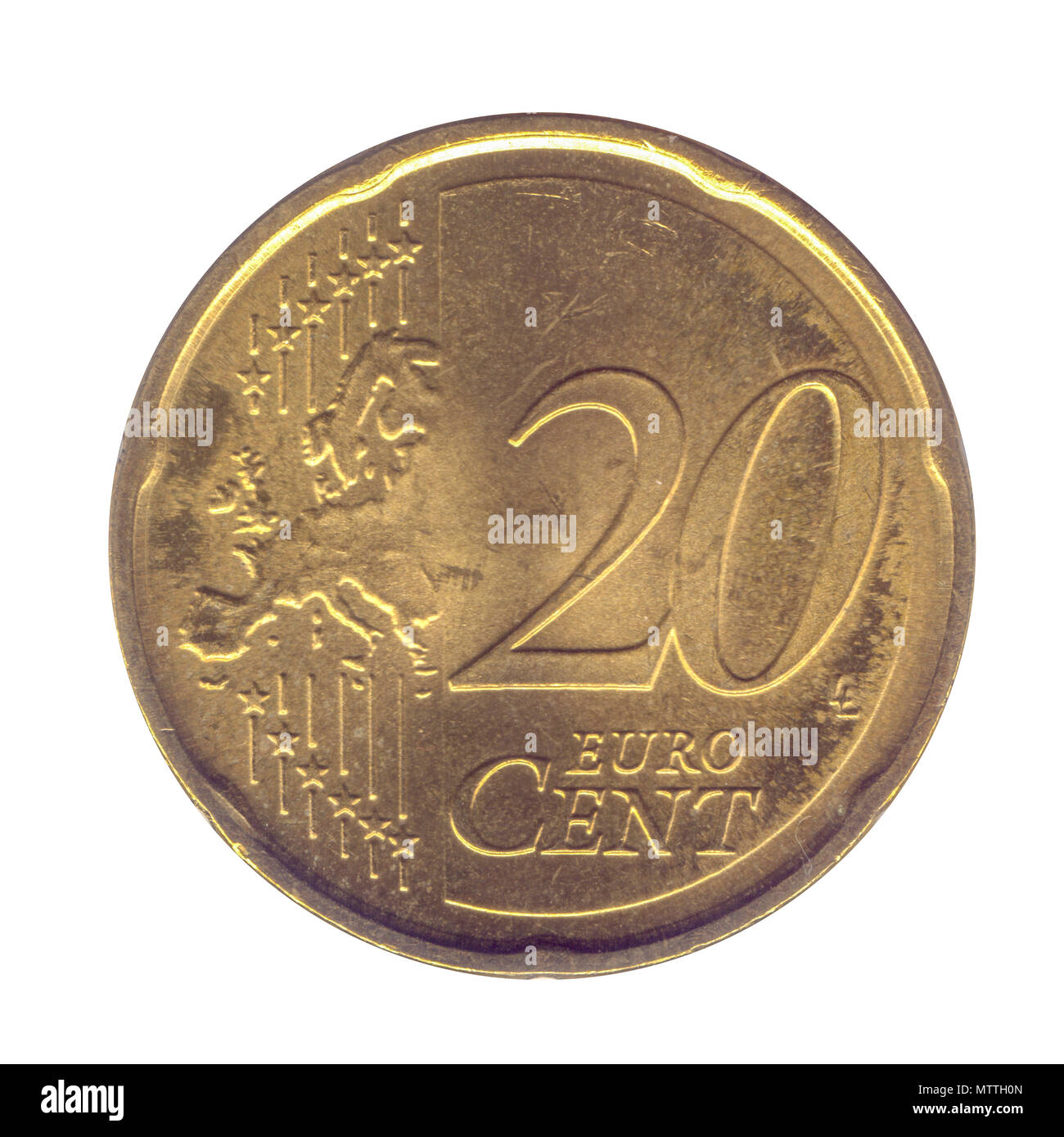 20 Euro Cents Nordic gold coin (Germany) Stock Photo